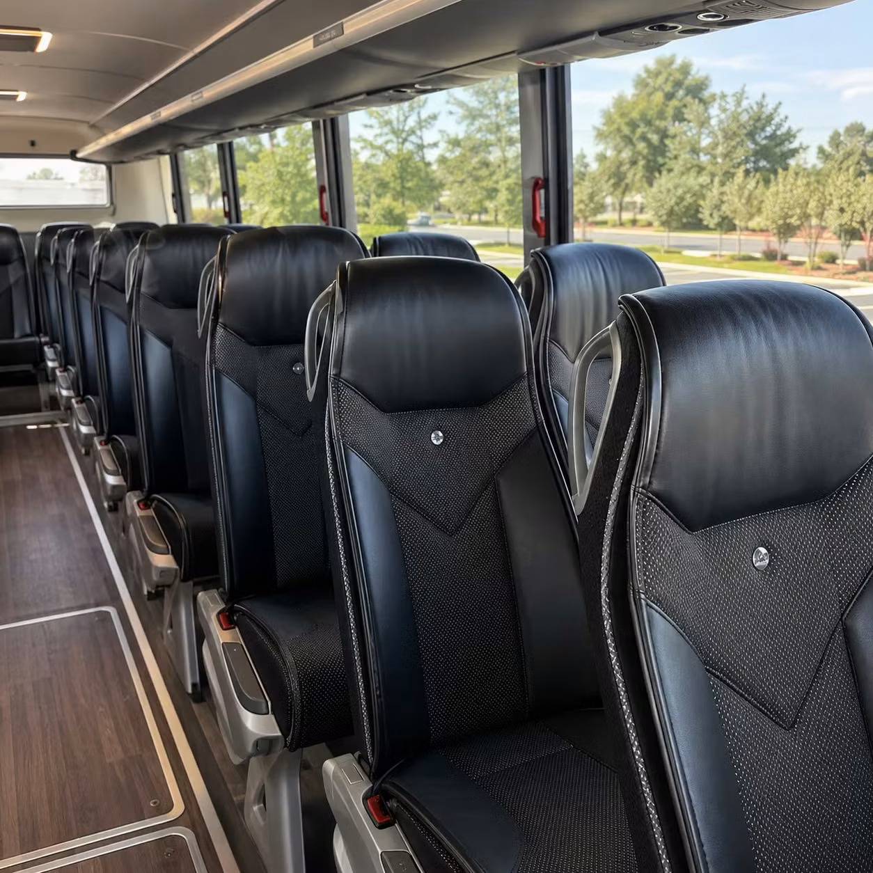 woodbridge charter bus rental interior